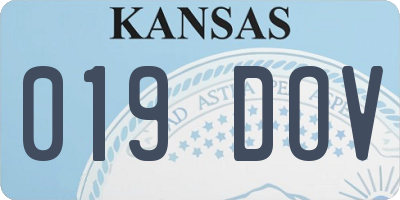 KS license plate 019DOV