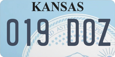 KS license plate 019DOZ