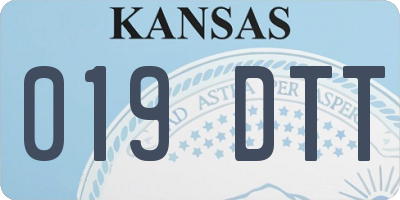 KS license plate 019DTT