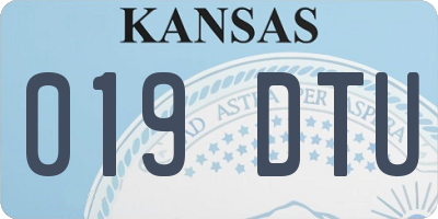 KS license plate 019DTU