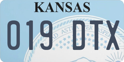 KS license plate 019DTX