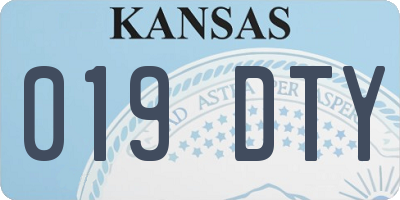 KS license plate 019DTY