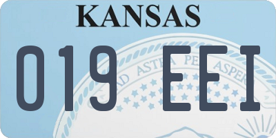 KS license plate 019EEI