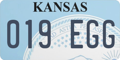 KS license plate 019EGG