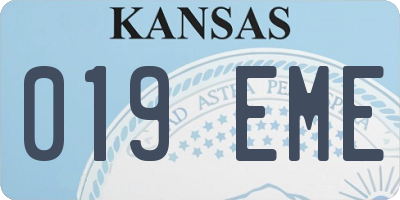 KS license plate 019EME