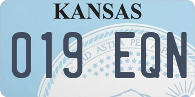 KS license plate 019EQN