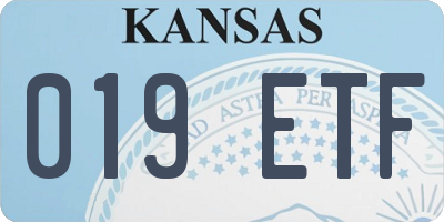 KS license plate 019ETF