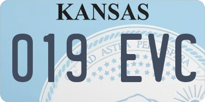 KS license plate 019EVC