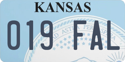 KS license plate 019FAL