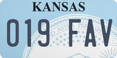 KS license plate 019FAV