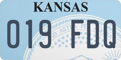 KS license plate 019FDQ