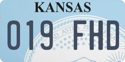 KS license plate 019FHD