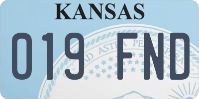 KS license plate 019FND