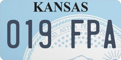 KS license plate 019FPA