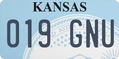 KS license plate 019GNU
