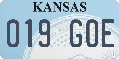 KS license plate 019GOE