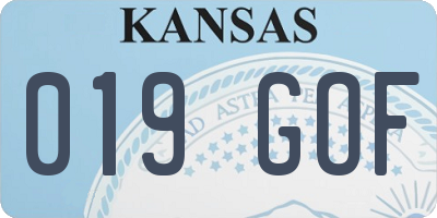 KS license plate 019GOF