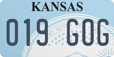 KS license plate 019GOG