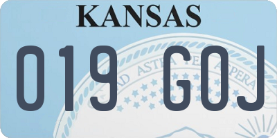 KS license plate 019GOJ