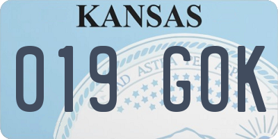 KS license plate 019GOK