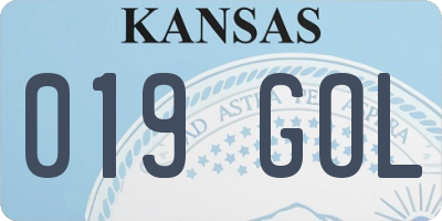 KS license plate 019GOL