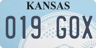 KS license plate 019GOX