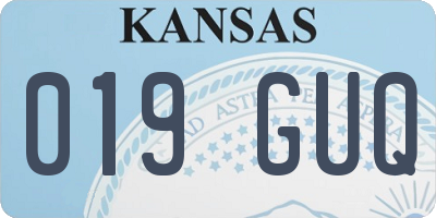 KS license plate 019GUQ