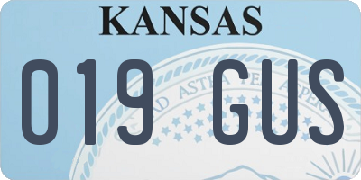 KS license plate 019GUS
