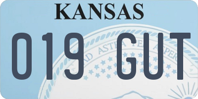 KS license plate 019GUT
