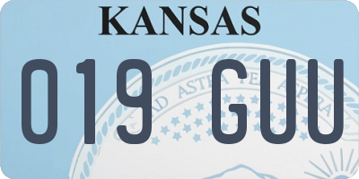 KS license plate 019GUU