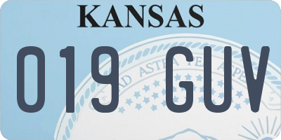 KS license plate 019GUV