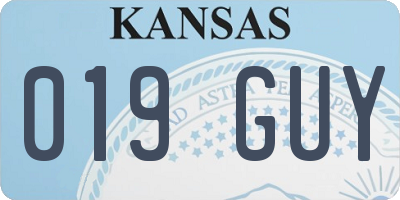 KS license plate 019GUY