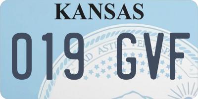 KS license plate 019GVF