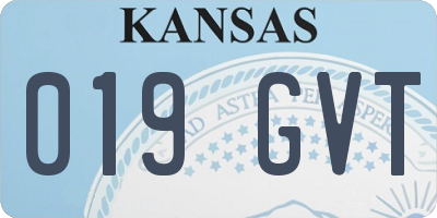 KS license plate 019GVT