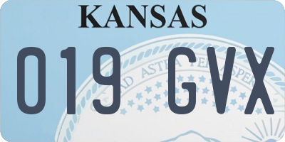 KS license plate 019GVX