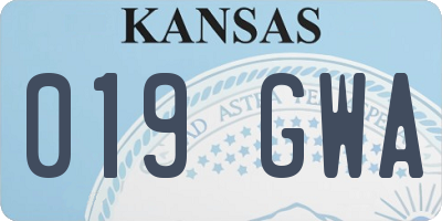 KS license plate 019GWA
