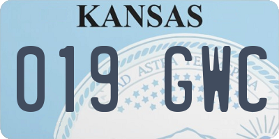 KS license plate 019GWC