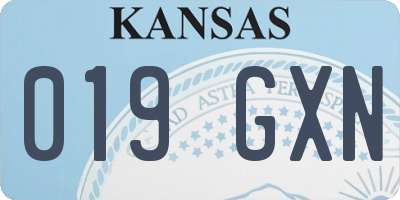 KS license plate 019GXN