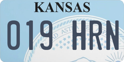 KS license plate 019HRN