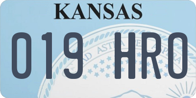 KS license plate 019HRO