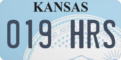 KS license plate 019HRS