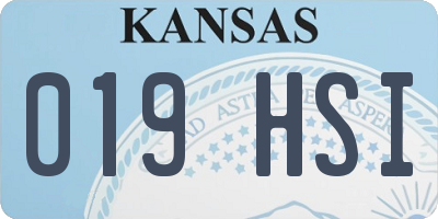 KS license plate 019HSI