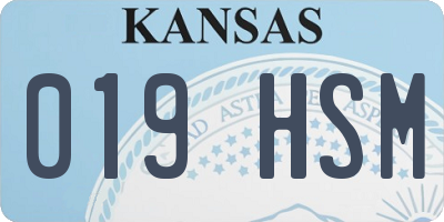 KS license plate 019HSM