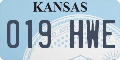 KS license plate 019HWE