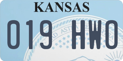 KS license plate 019HWO