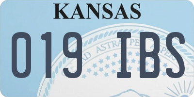 KS license plate 019IBS