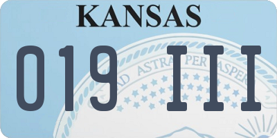 KS license plate 019III