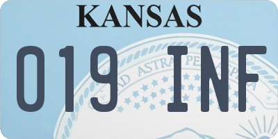KS license plate 019INF