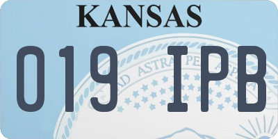 KS license plate 019IPB