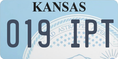 KS license plate 019IPT